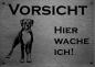 Preview: Edelstahl Hundeschild Boxer VORSICHT Hier wache ich!